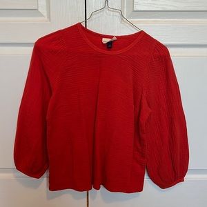 Orange fall Long Sleeve Blouse